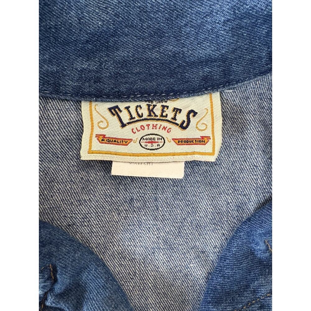 Good show Tickets Clothing Vintage cropped Denim Jean Vest 7/8 western boho zip - Picture 5 of 11
